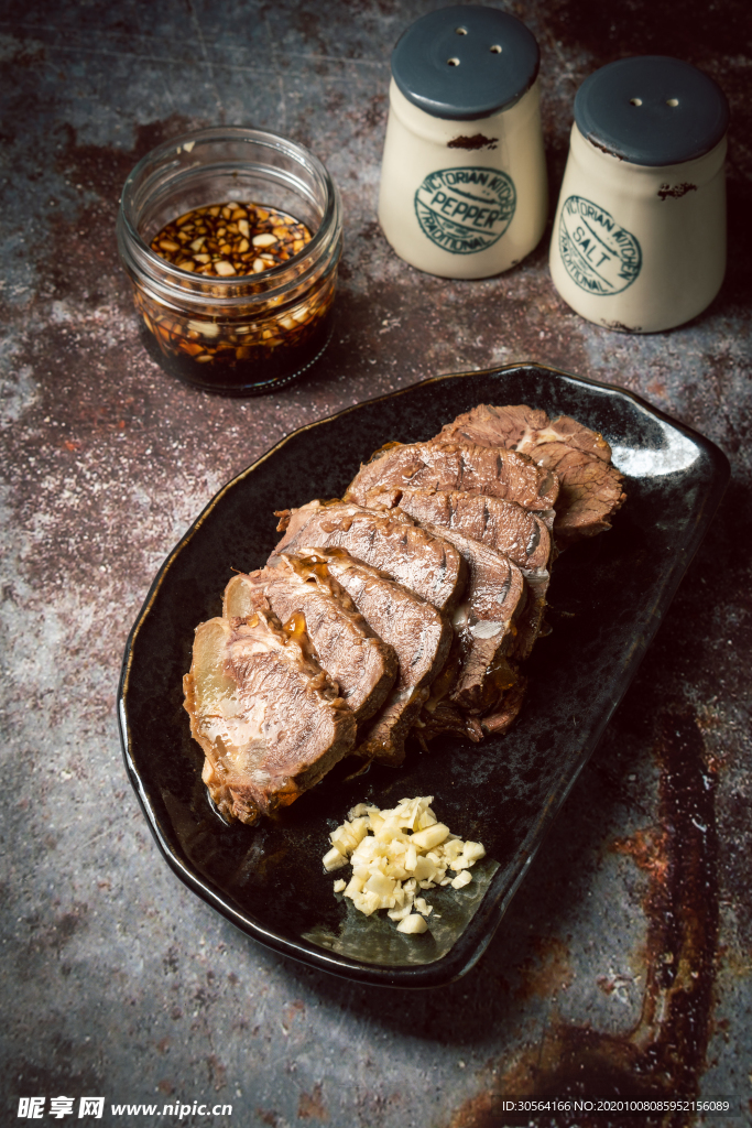 酱牛肉美食食材背景海报素材