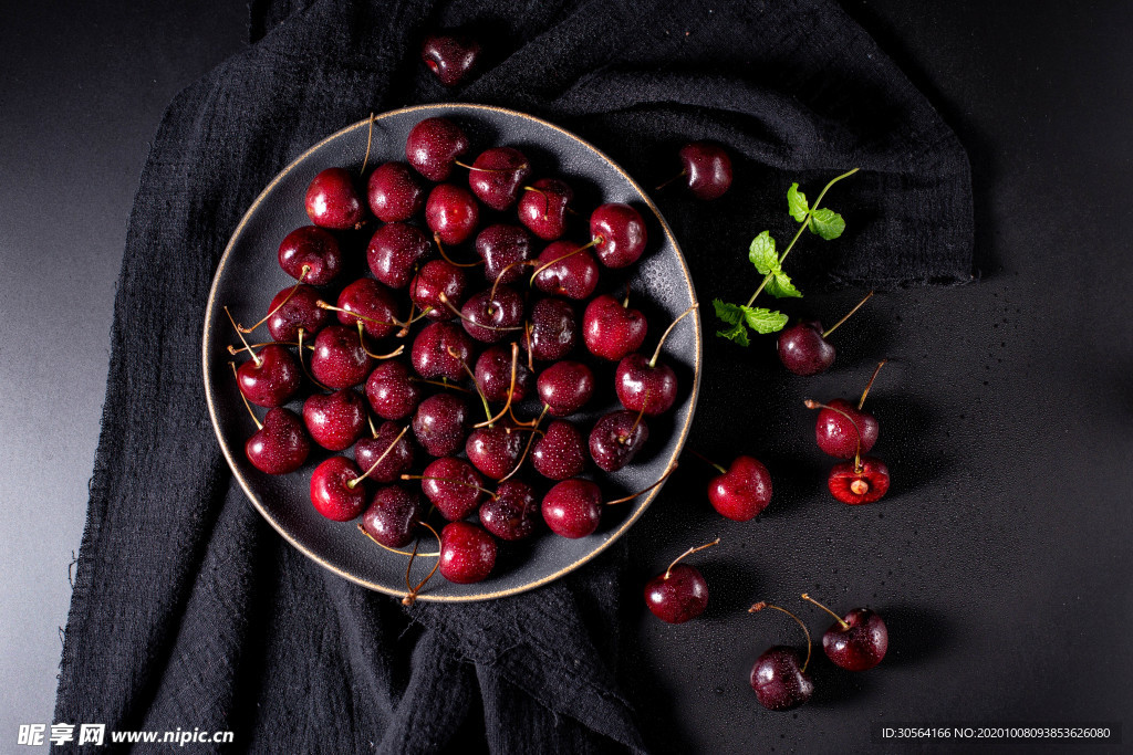 车厘子水果果实背景海报素材