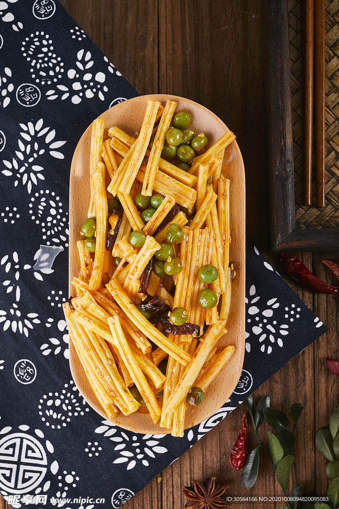 腐竹青豆美食背景海报素材