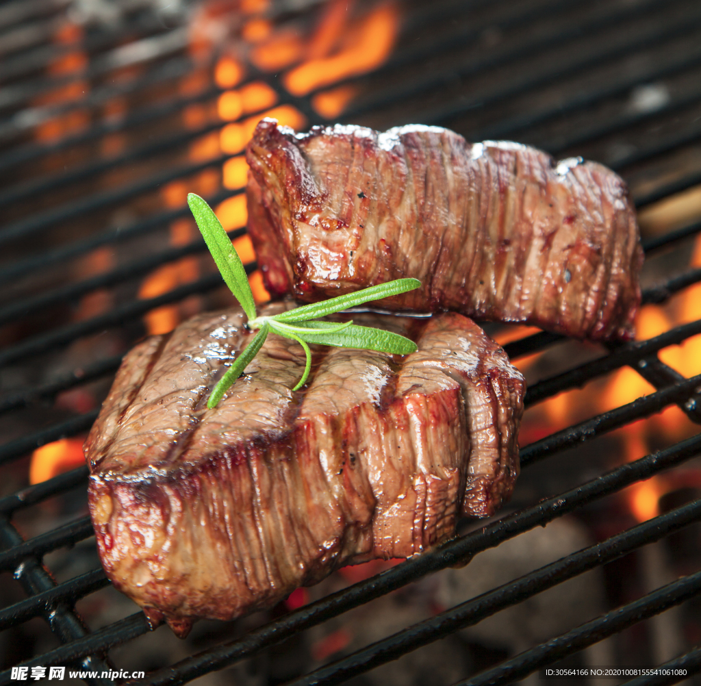 烤肉美食食材背景海报素材