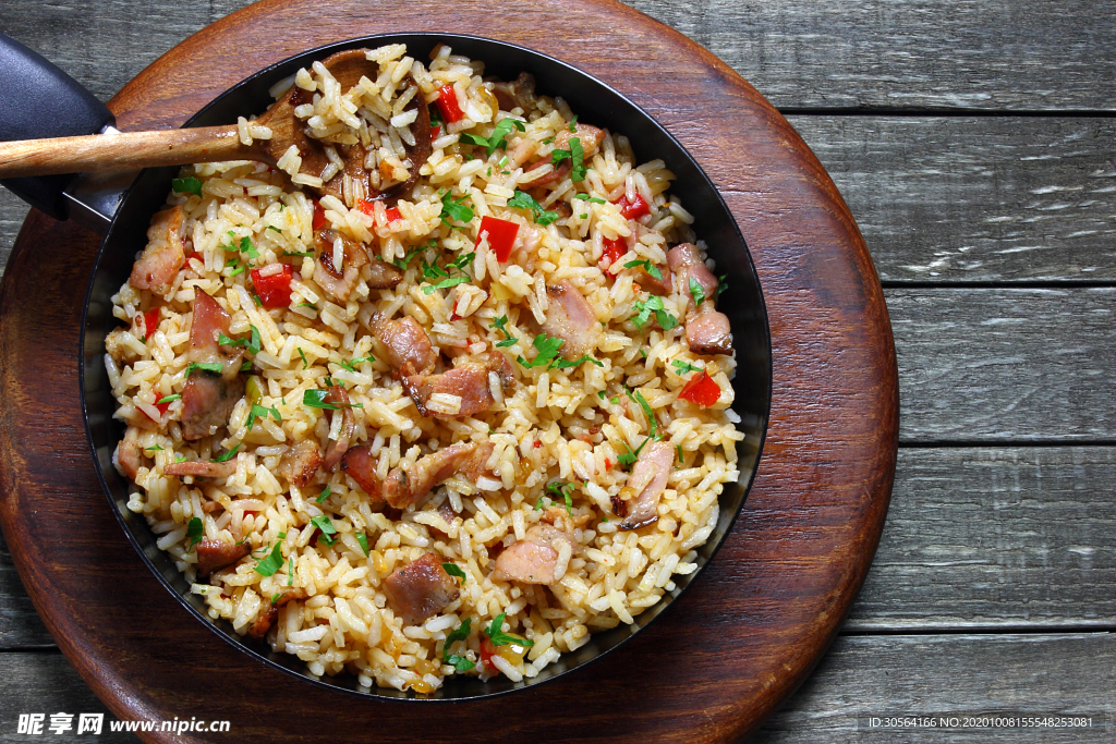扬州炒饭美食食材背景海报素材