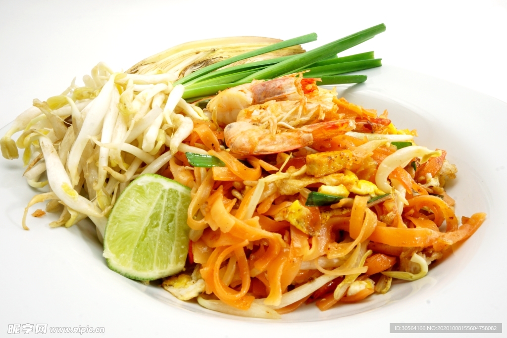 炒河粉美食食材背景海报素材