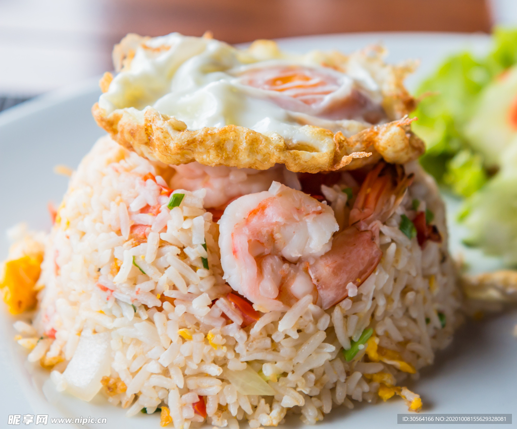 煎蛋炒饭美食食材背景海报素材