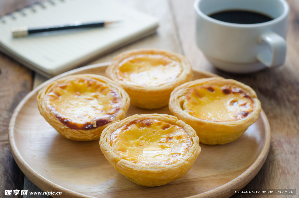 蛋挞美食食材背景海报素材