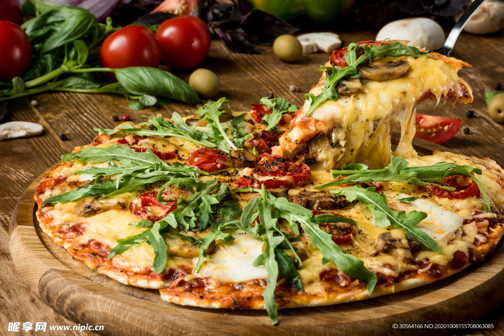 披萨美食食材背景海报素材