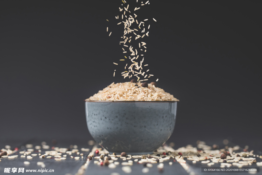 大米米粒石碗背景海报素材