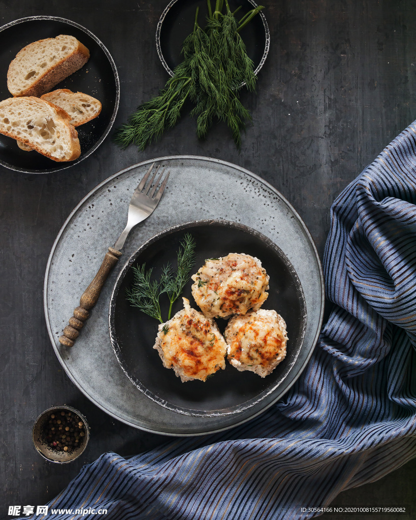 肉圆食材美食背景海报素材