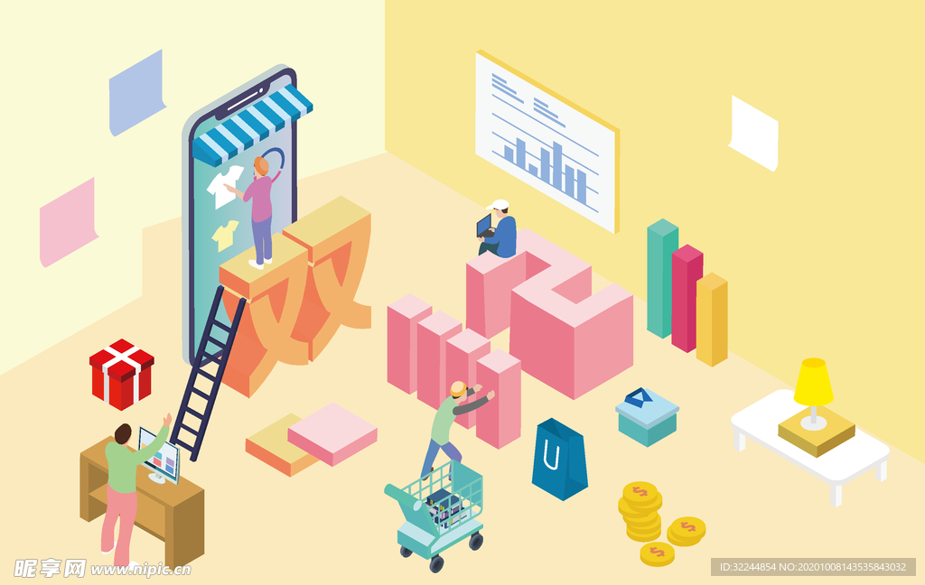 双十一双二十促销背景AI矢量