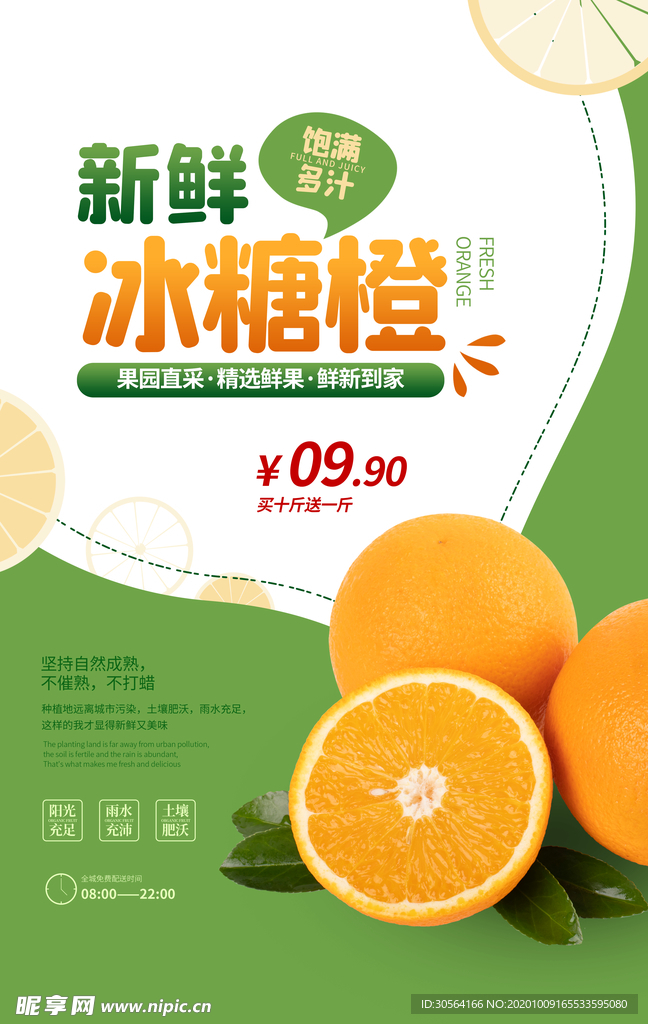冰糖橙水果果实活动宣传海报素材