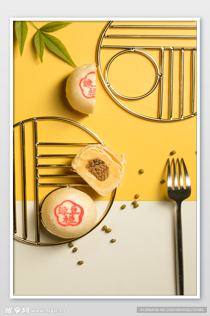 绿豆糕零食点心背景海报素材