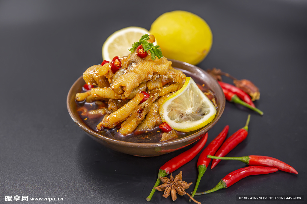 泡椒凤爪美食食材背景海报素材