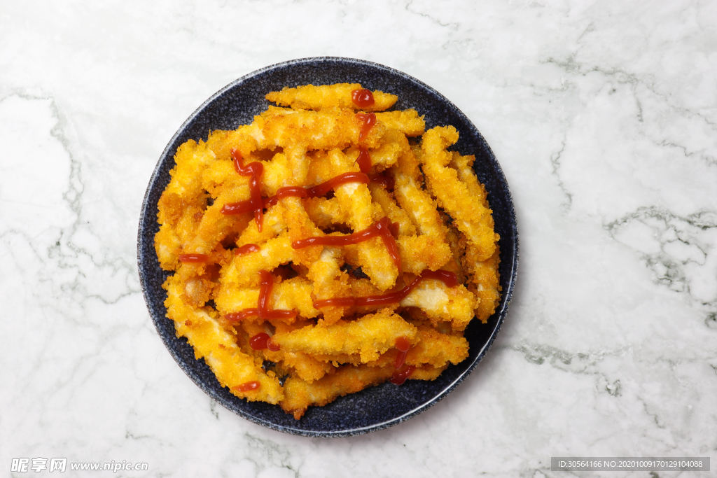 薯条番茄酱零食背景海报素材