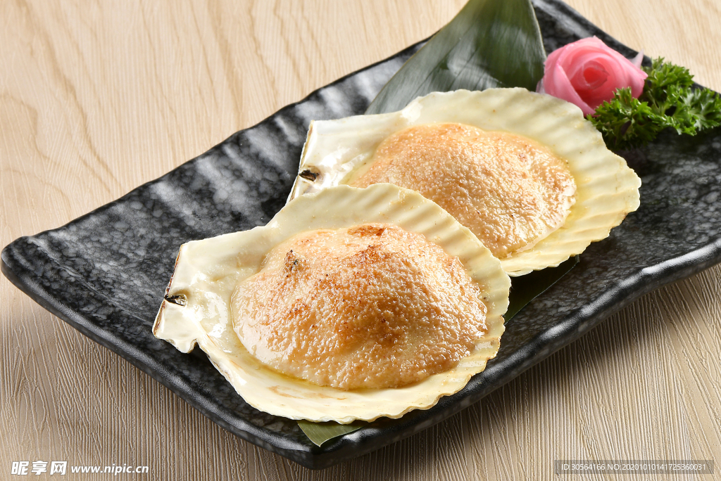 扇贝海鲜美食食材背景海报素材