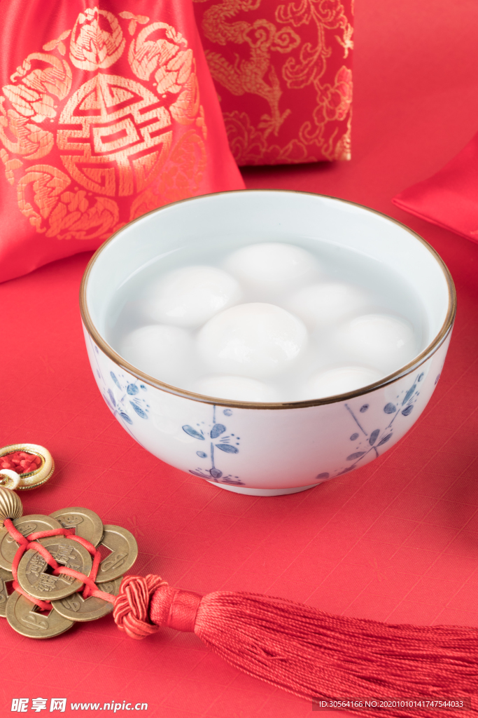 元宵节汤圆美食食材背景海报素材