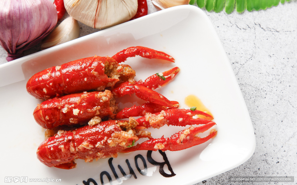 蒜蓉龙虾美食食材背景海报素材