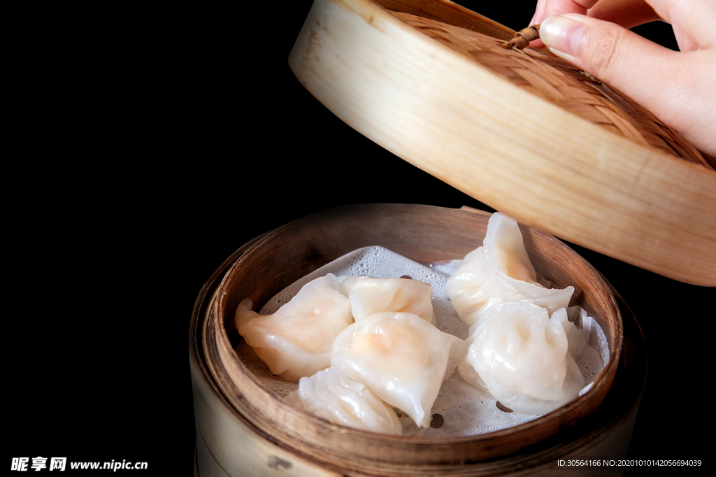 蒸饺美食食材背景海报素材