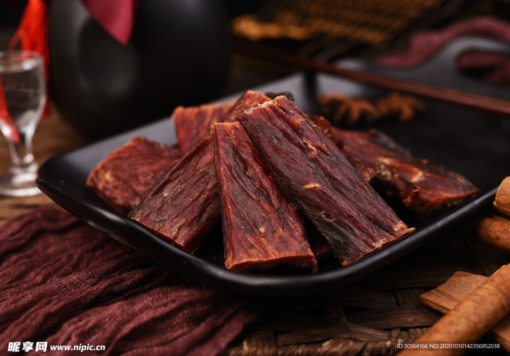 牛肉干美食食材背景海报素材