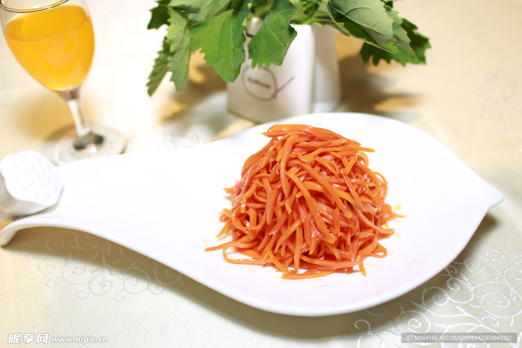 胡萝卜丝凉菜食材背景海报素材