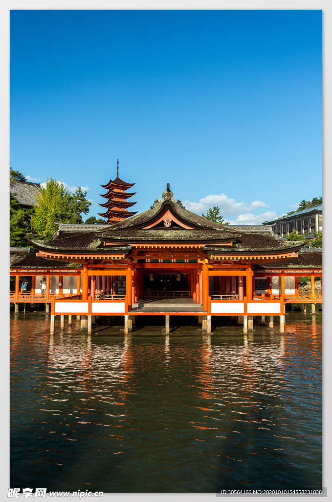 凉亭院子复古旅游背景海报素材