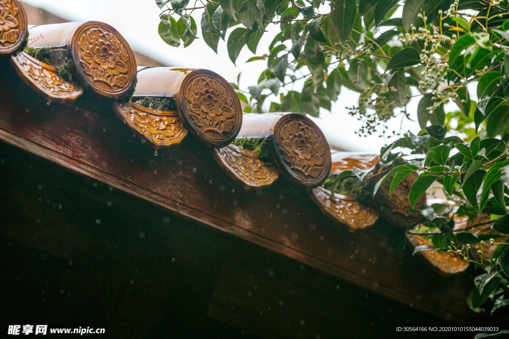 屋檐建筑地标旅游背景海报素材