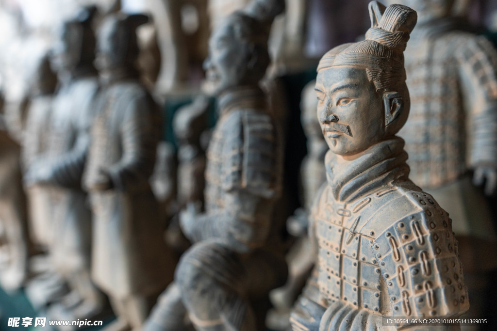 兵马俑地标旅游背景海报素材
