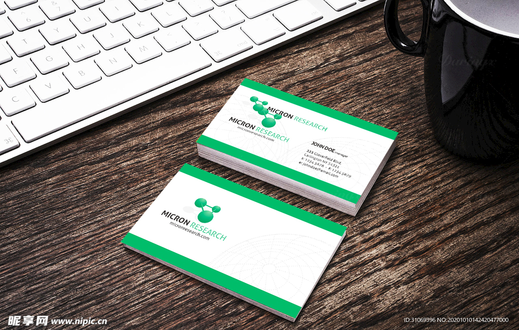 简约通用名片双面PSD展开图