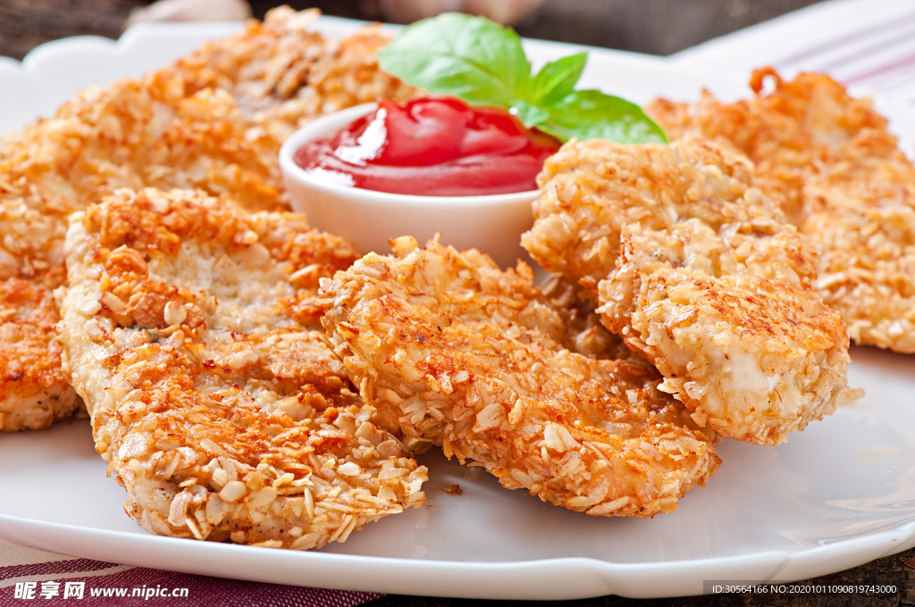 炸鸡鸡块美食食材背景海报素材