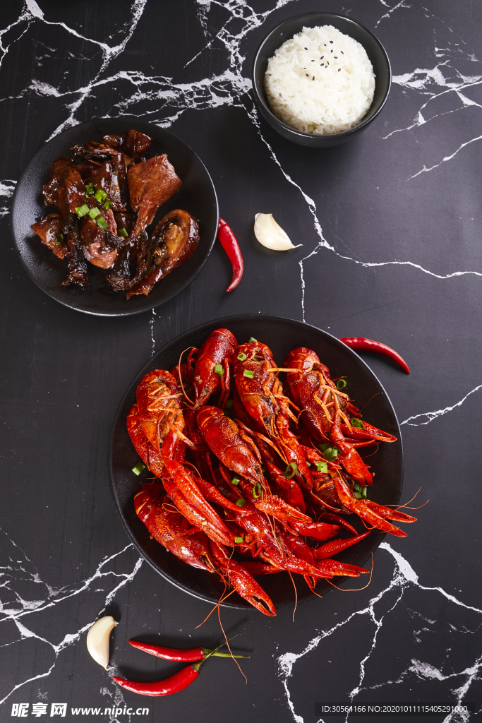 麻辣龙虾美食食材海报素材