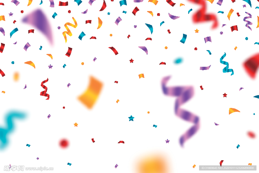 五彩纸屑 节日飘带 彩带