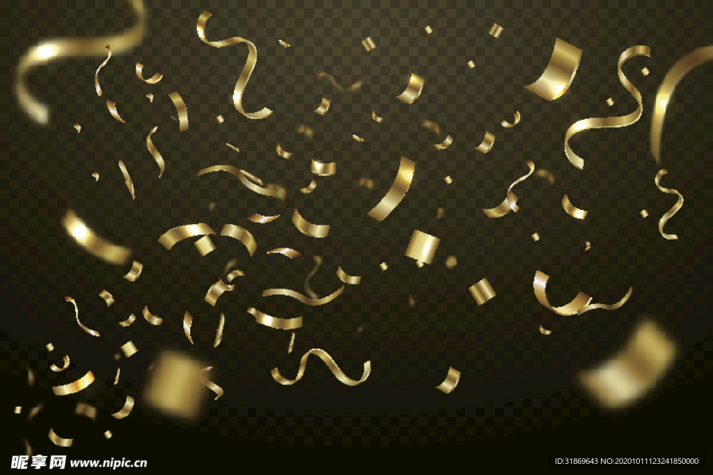 五彩纸屑 节日飘带 彩带