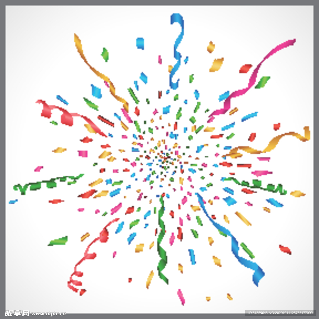 五彩纸屑 节日飘带 彩带