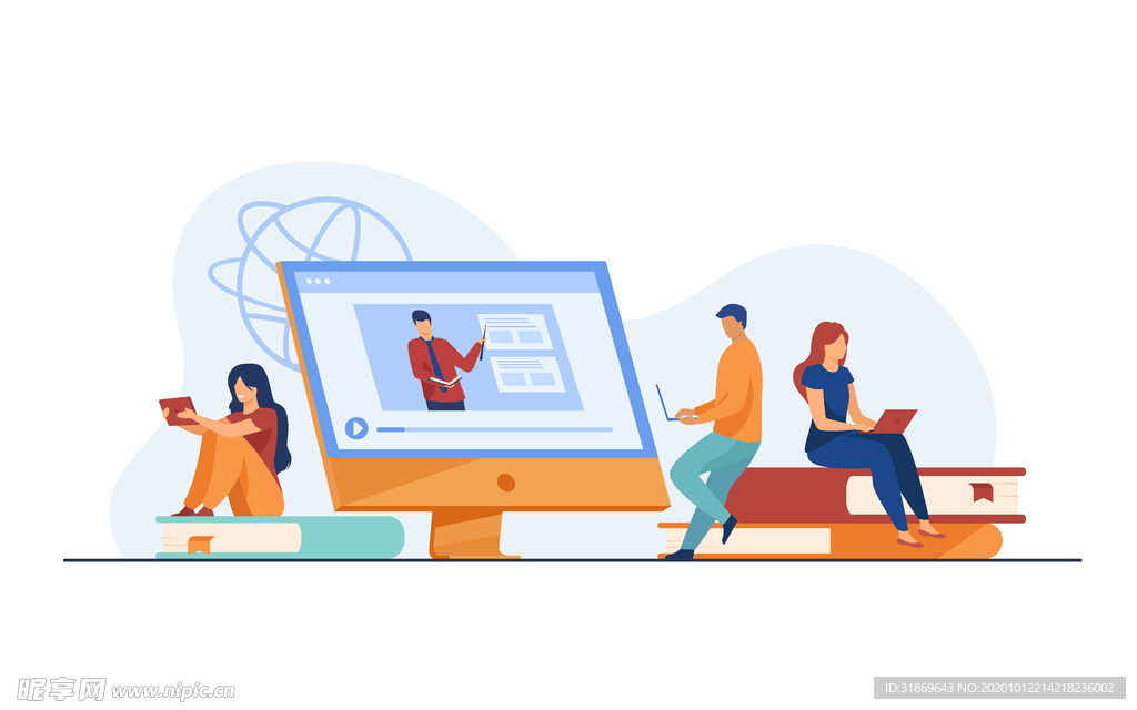 人物插图 扁平办公人物矢量插图