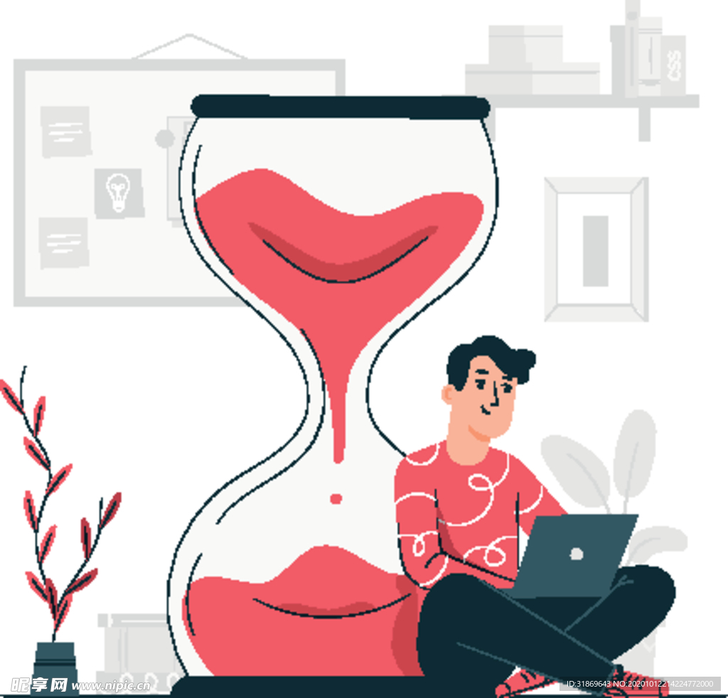 人物插图 扁平办公人物矢量插图