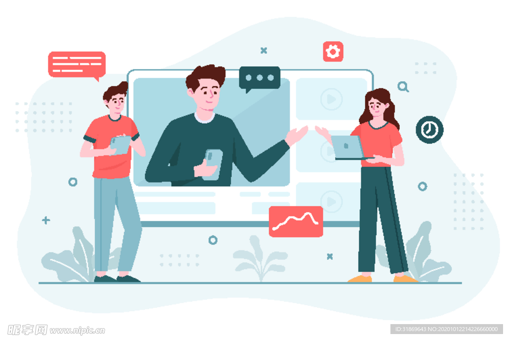 人物插图 扁平办公人物矢量插图