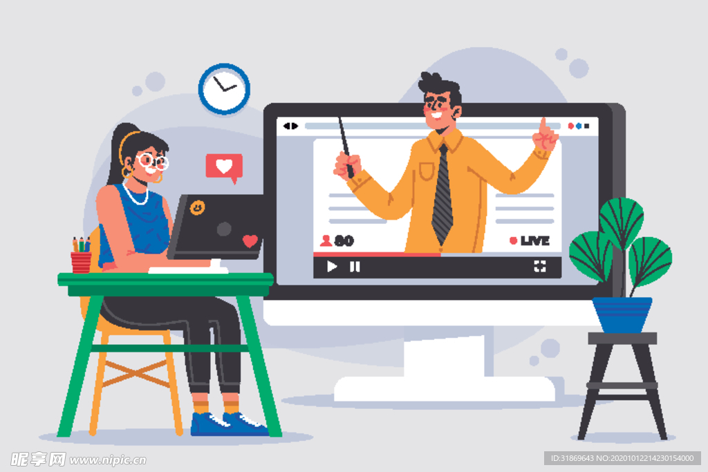 人物插图 扁平办公人物矢量插图