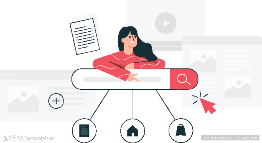 人物插图 扁平办公人物矢量插图