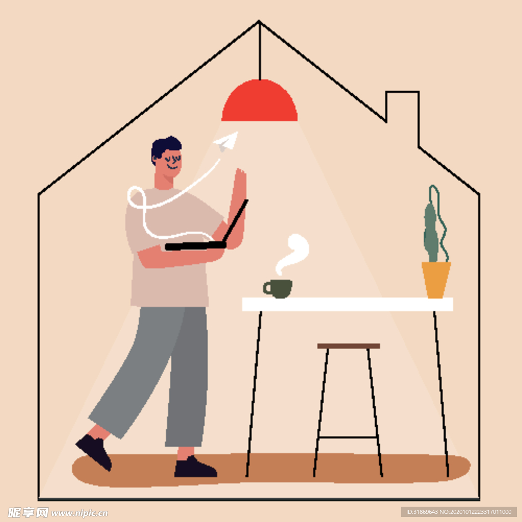 人物插图 扁平办公人物矢量插图