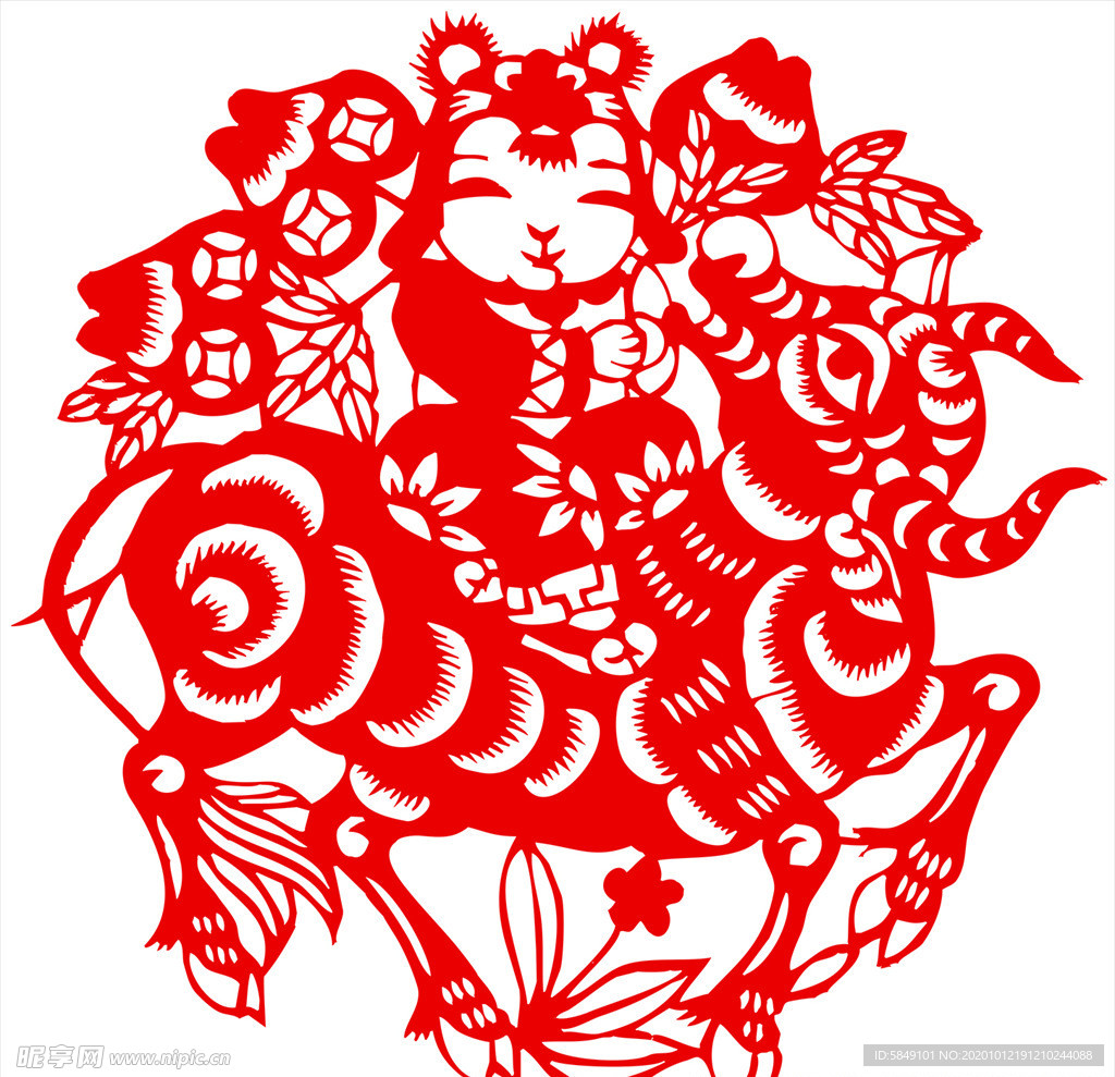 生肖牛剪纸