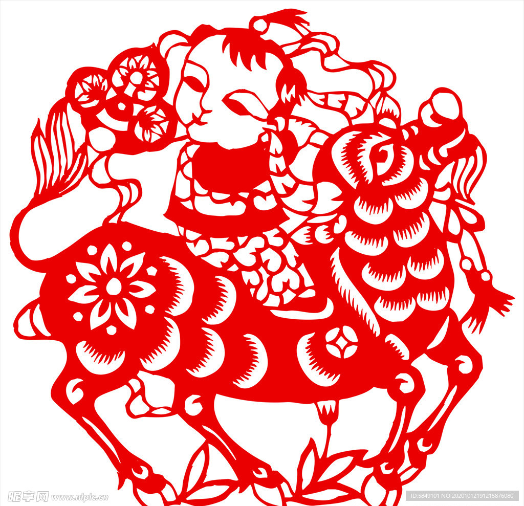 生肖牛剪纸