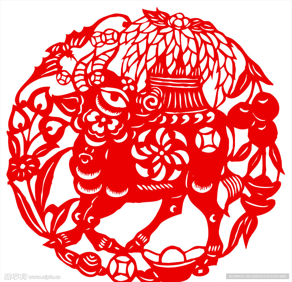 生肖牛剪纸