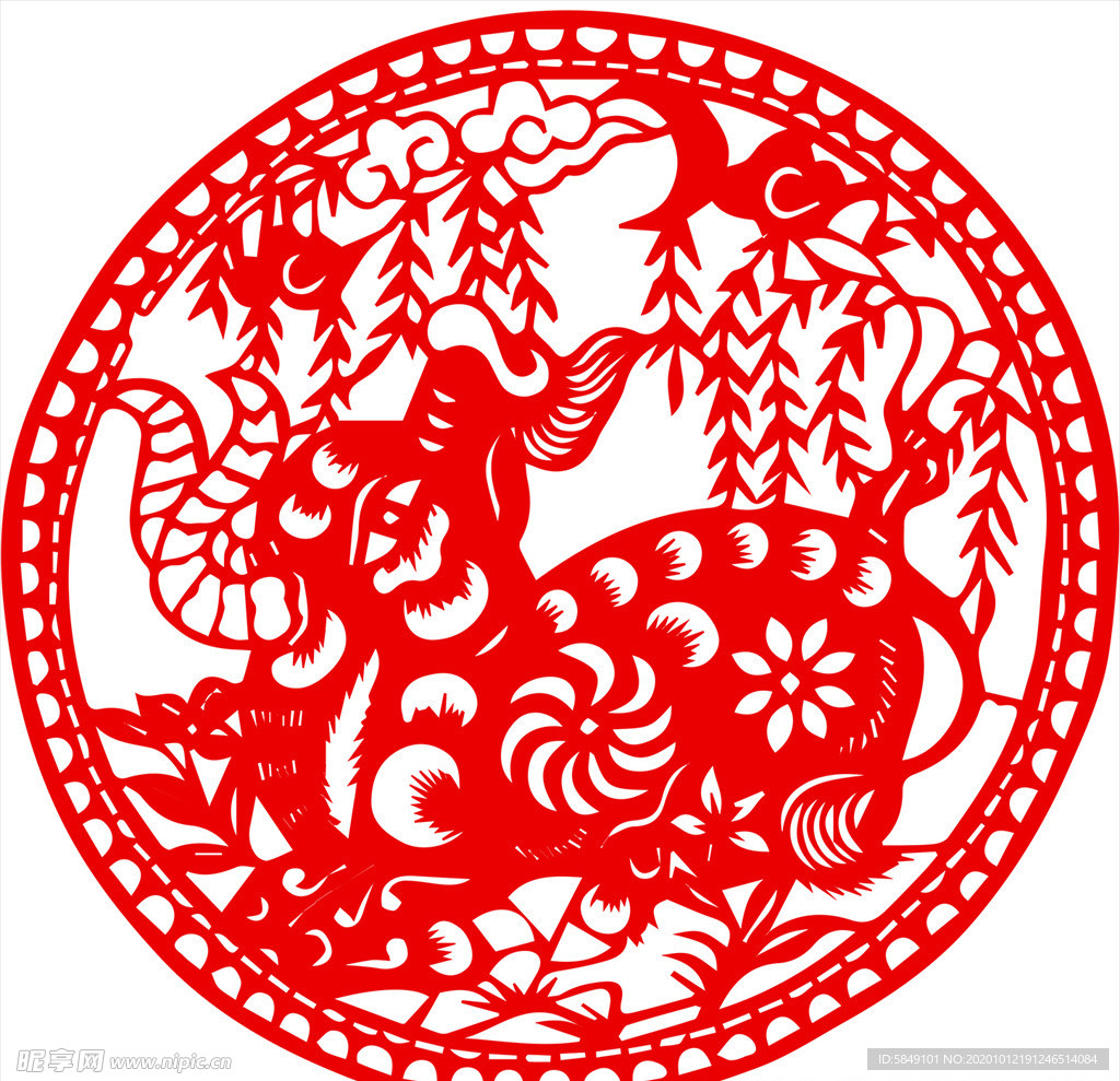 生肖牛剪纸