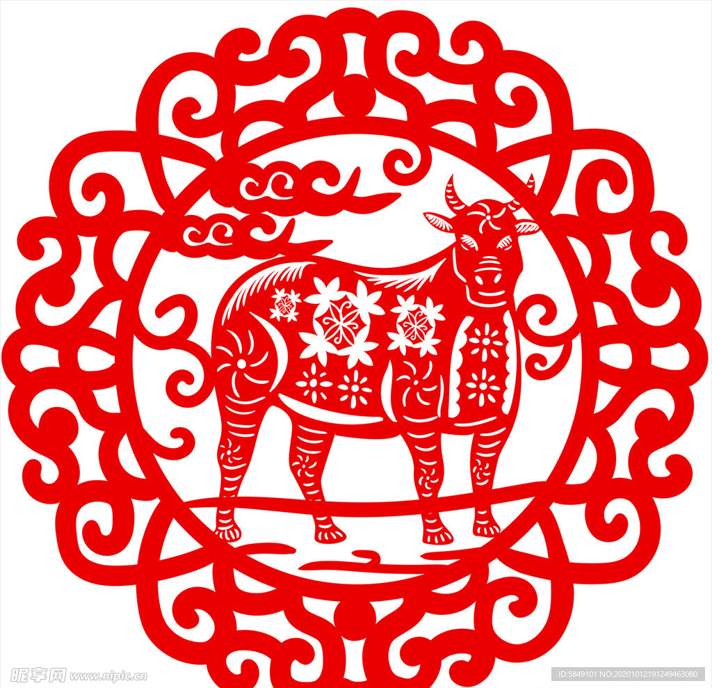 生肖牛剪纸