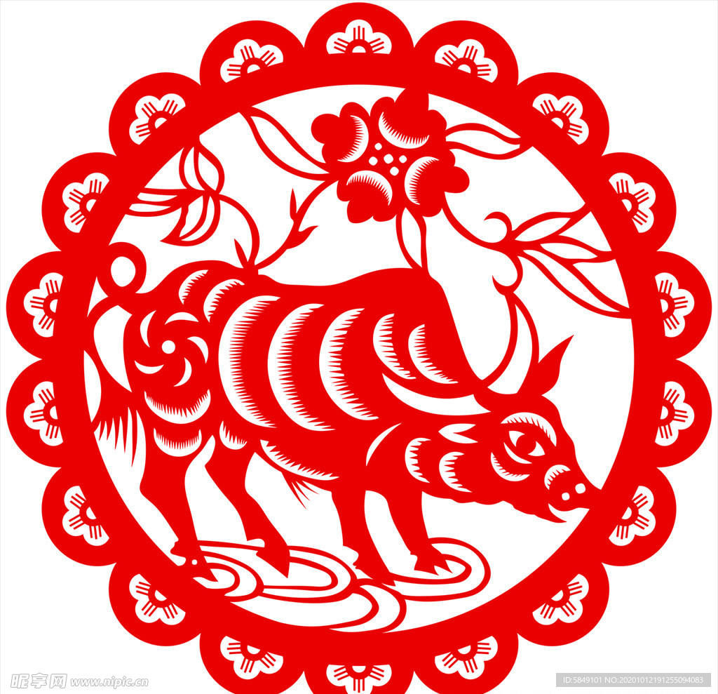 生肖牛剪纸