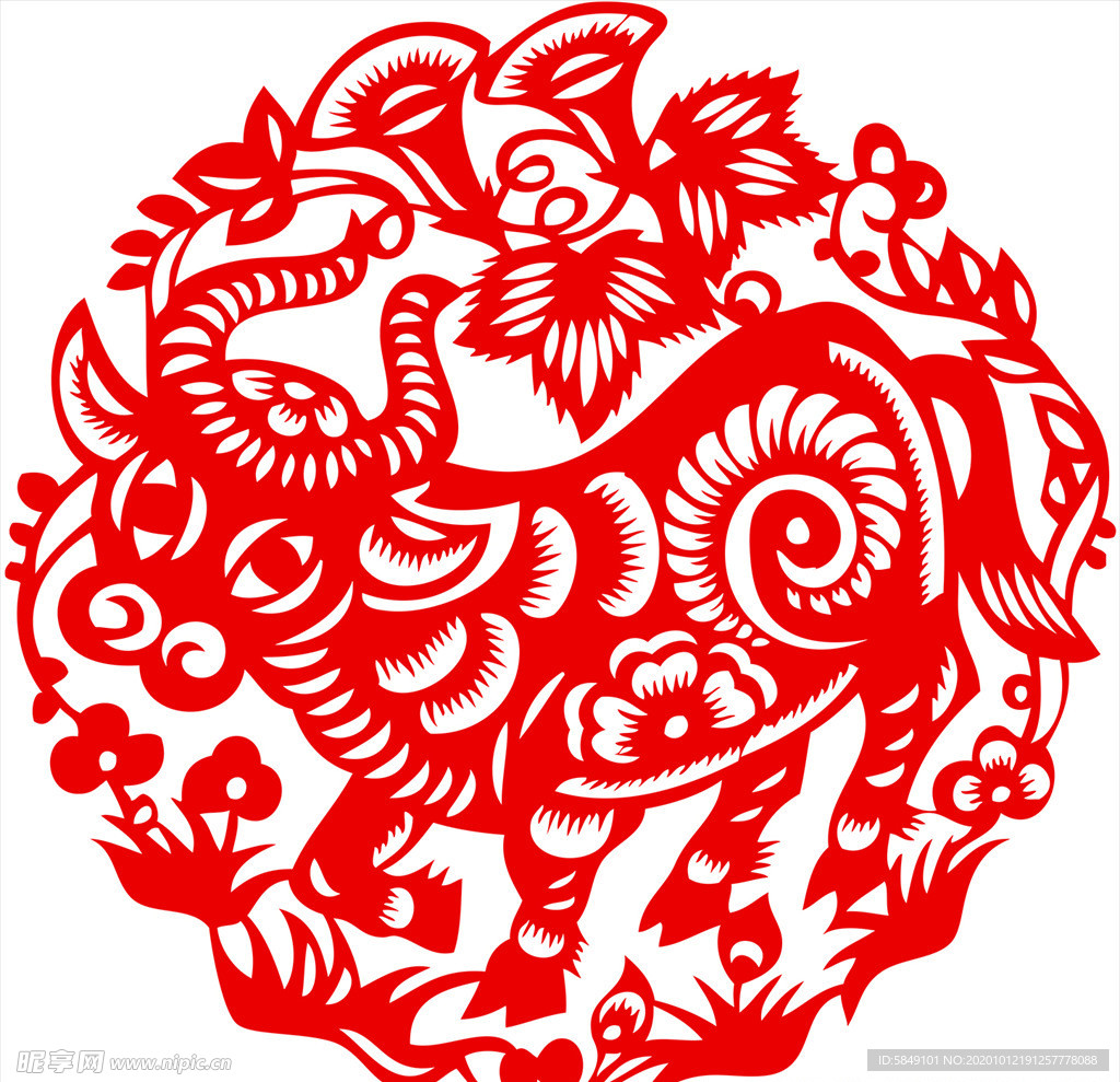 生肖牛剪纸