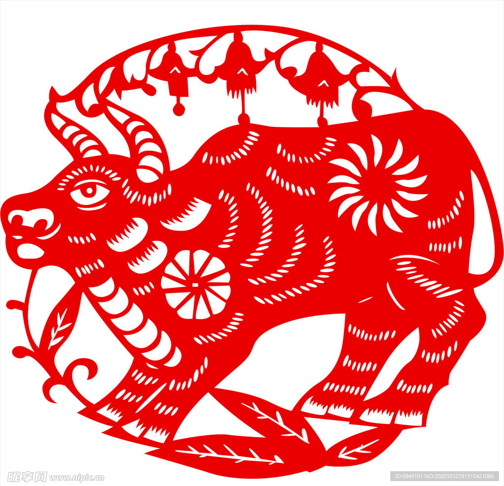 生肖牛剪纸