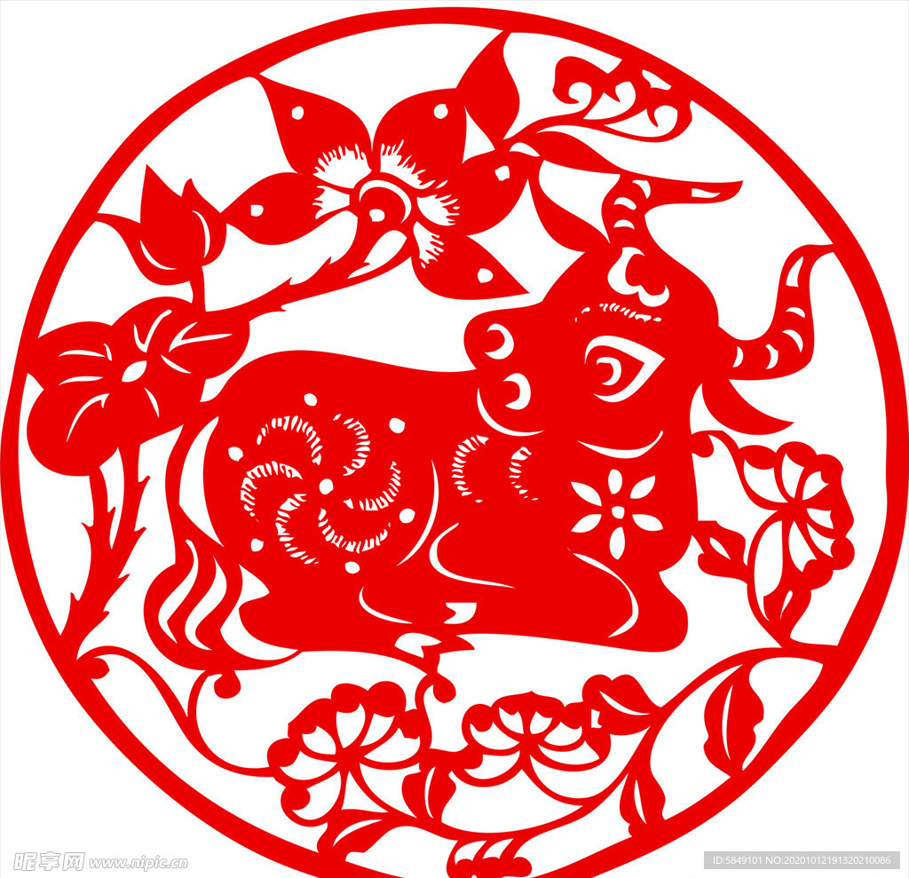 生肖牛剪纸