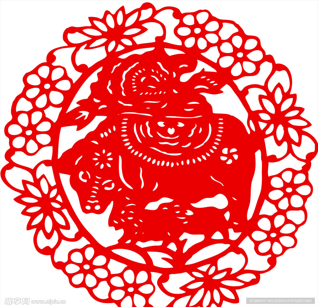 生肖牛剪纸