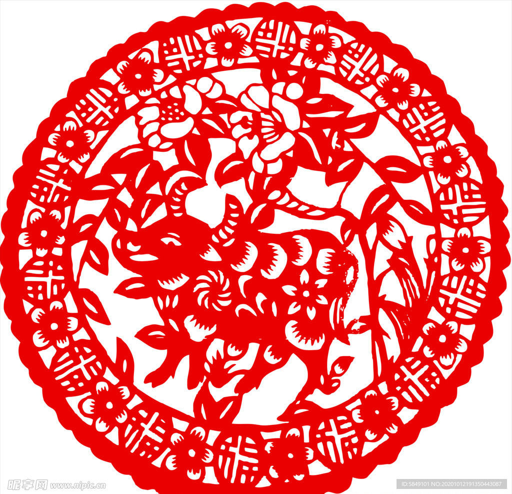 生肖牛剪纸