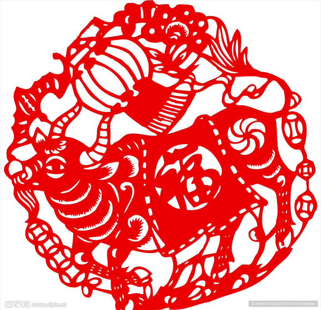 生肖牛剪纸