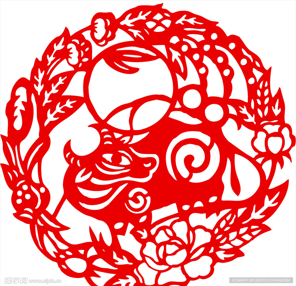 生肖牛剪纸